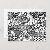 Patchwork voor zwart-wit patroon 06 briefkaart (Voorkant / Achterkant)