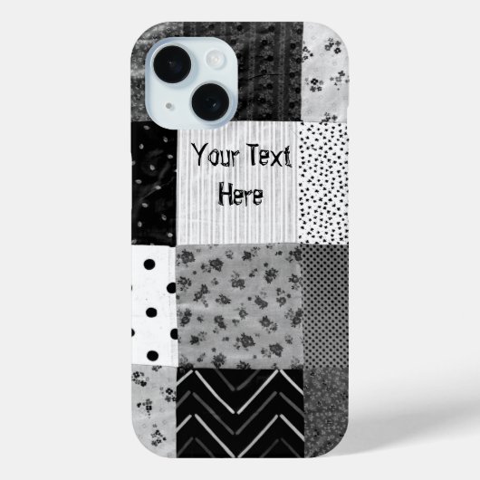patchwork voor zwart-wit weefsel Case-Mate iPhone case (Achterkant)