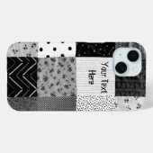 patchwork voor zwart-wit weefsel Case-Mate iPhone case (Achterkant (horizontaal))