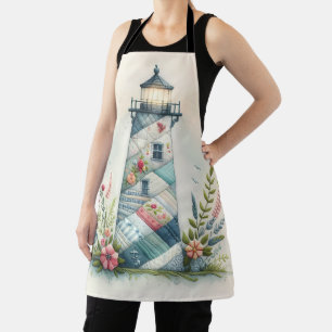 Patchwork Vuurtoren Kust Bloemenscène Schort
