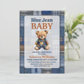 Patchwork Western Denim Beer Blue Jean Baby Borrel Kaart (Staand voorkant)