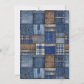 Patchwork Western Denim Beer Blue Jean Baby Borrel Kaart (Achterkant)