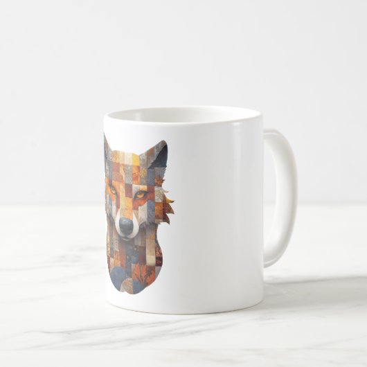 Patchwork Wolf Mug (Devant droit)