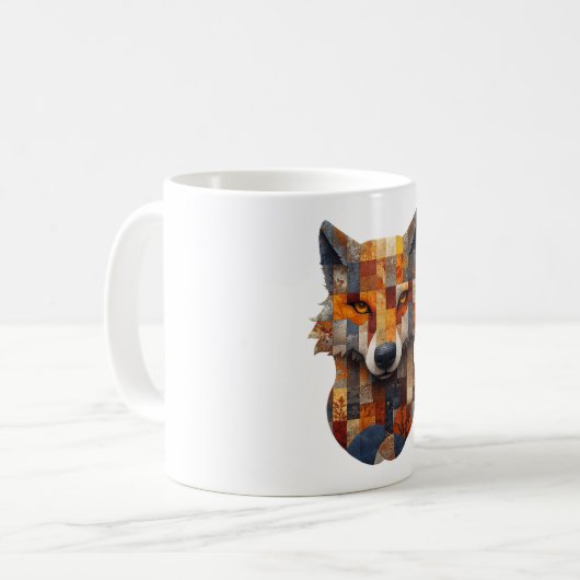 Patchwork Wolf Mug (Devant gauche)