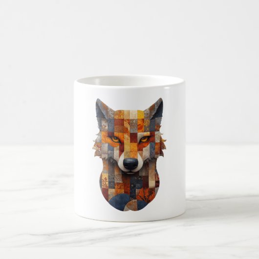 Patchwork Wolf Mug (Centre)