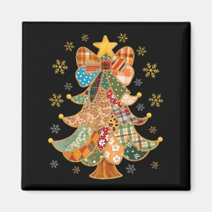 Patchwork Xmas Coquette Bow Lace Merry Bright Chri Magneet