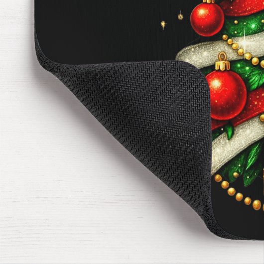 Patchwork Xmas Merry Christmas Tree Coquette Leopa Muismat (Hoek)