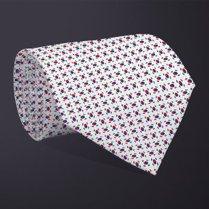 Patchwork Zuid-Korea vlag patroon Stropdas