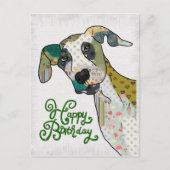 Patchworkhund, Geburtstag Briefkaart (Voorkant)