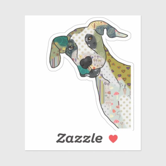 Patchworkhund Sticker (Vel)