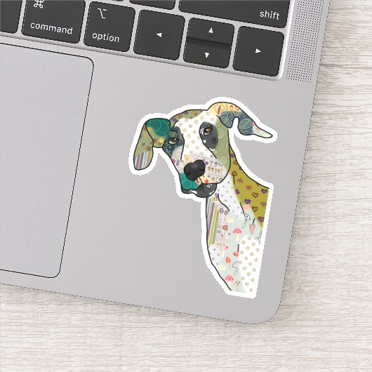 Patchworkhund Sticker (Detail)