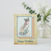 Patchworkkatze  briefkaart (Staand voorkant)