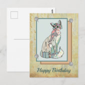 Patchworkkatze  briefkaart (Voorkant / Achterkant)