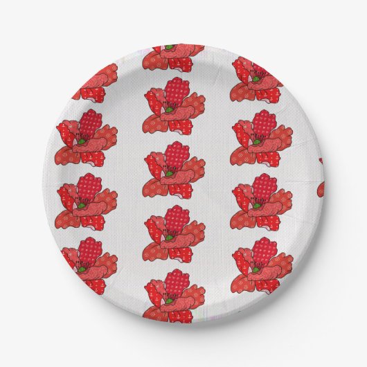 Patchworkmohn Papieren Bordje (Voorkant)