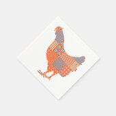 Patchworkpatroon Kip Boerderijdier Servet (Hoek)