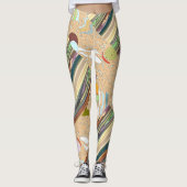 Patchy Stripes Green Party Leggings (Voorkant)