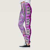 Patchy Stripes Pink Green Leggings (Gauche)