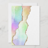 Pâte arc-en-ciel moderne unicorne faire-part de ma (Dos)