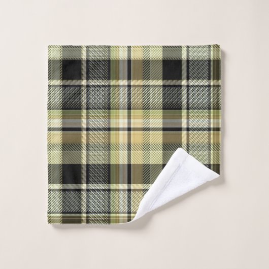Pâte de tartan jaune-brun. (Gant de toilette)