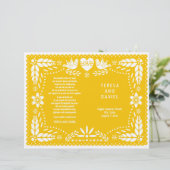 Pâte jaune Picado mariage programme plié (Debout devant)