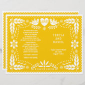 Pâte jaune Picado mariage programme plié (Devant / Derrière)