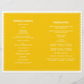 Pâte jaune Picado mariage programme plié (Dos)