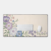 Pâte violet, blanc & bleu Botanique Flore Imprimer (Clavier et souris)