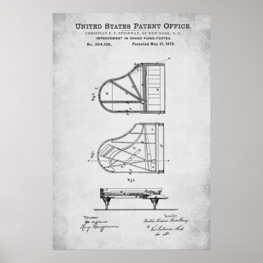 Patent - Piano - Poster (Voorkant)