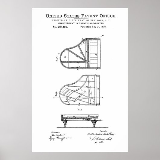 Patent - Piano - Poster (Voorkant)