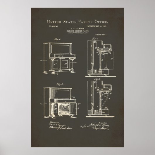 Patent - Upright Piano - Poster (Voorkant)