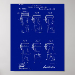  patentwandkunst: Toiletpapier, 1891 Poster