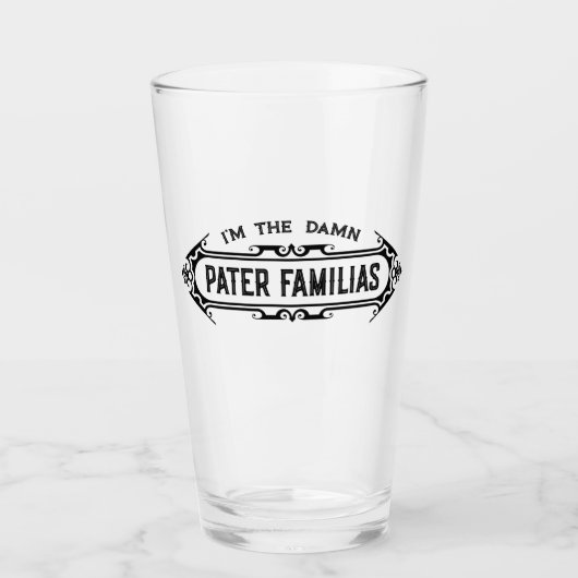 Pater Familias (vader van de familie) Vaderdag Glas (Voorkant)