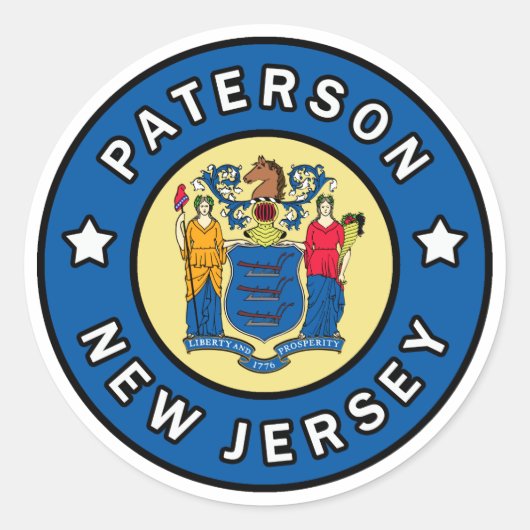 Paterson New Jersey Ronde Sticker (Voorkant)