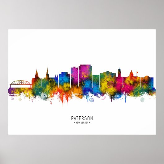 Paterson New Jersey Skyline Poster (Voorkant)