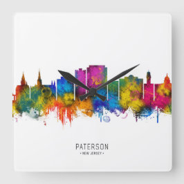 Paterson New Jersey Skyline Vierkante Klok