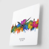 Paterson New Jersey Skyline Vierkante Klok (Hoek)