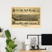 Paterson, NJ Panoramic Map - 1880 Poster (Thuiskantoor)