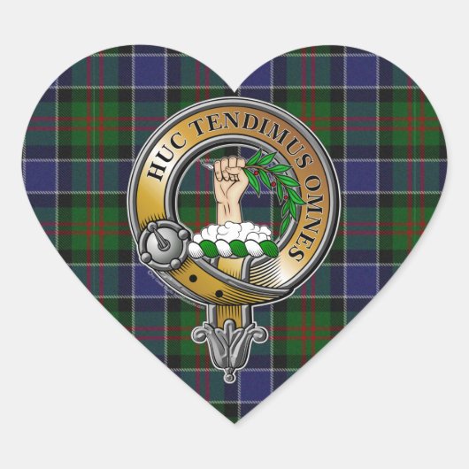 Paterson Tartan & Badge Hart Sticker (Voorkant)