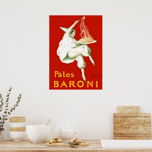 Pates Baroni Cappiello reclame Poster (Keuken)