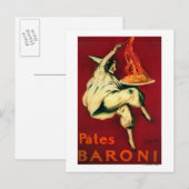 Pates Baroni Vintage PosterEurope Briefkaart (Voorkant / Achterkant)