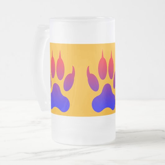 Pâtes de tigre givrées 16 oz de verre givrée Mug (Devant gauche)