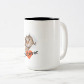 "Pâtes et gorgées : Cat Photo Céramique Mug à deux (Devant droit)