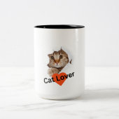 "Pâtes et gorgées : Cat Photo Céramique Mug à deux (Centre)