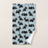 Pâtes et os de Terrier écossais noir (Serviette à main)