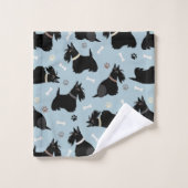 Pâtes et os de Terrier écossais noir (Gant de toilette)