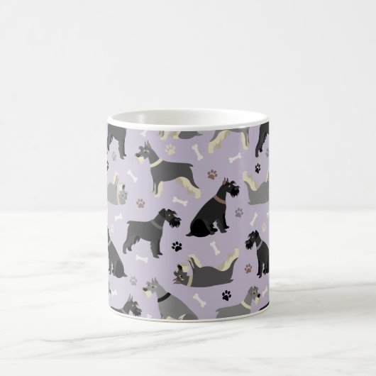 Pâtes et os Schnauzer Coffee Mug (Centre)