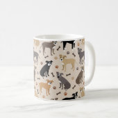 Pâtes Pitbulles et os de café Mug (Devant droit)