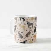 Pâtes Pitbulles et os de café Mug (Devant gauche)