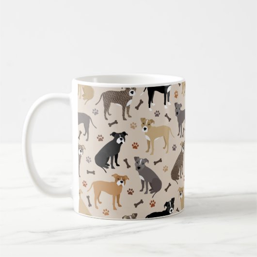 Pâtes Pitbulles et os de café Mug (Gauche)