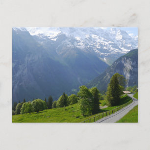 Path nabij Gimmelwald, Zwitserland Briefkaart